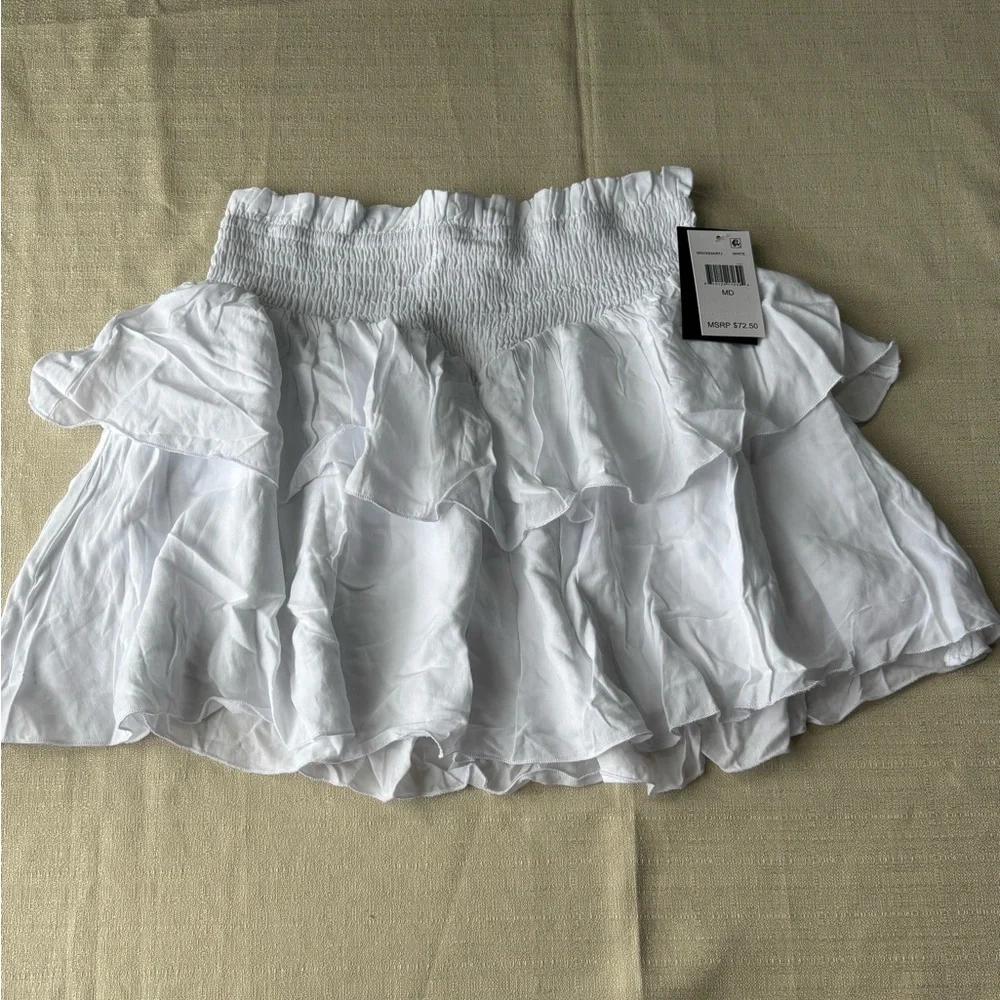 Katie J NYC Girls/Junior Smocked Brooke Skirt White Size M